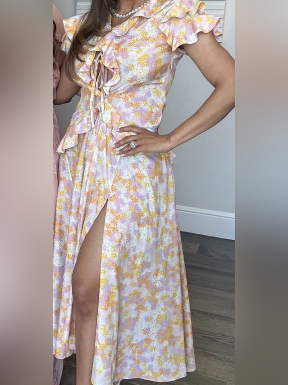 Rokh ruffle ribbon dress